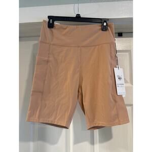 kensie Performance Rib Side & WB Biker Shorts Size L